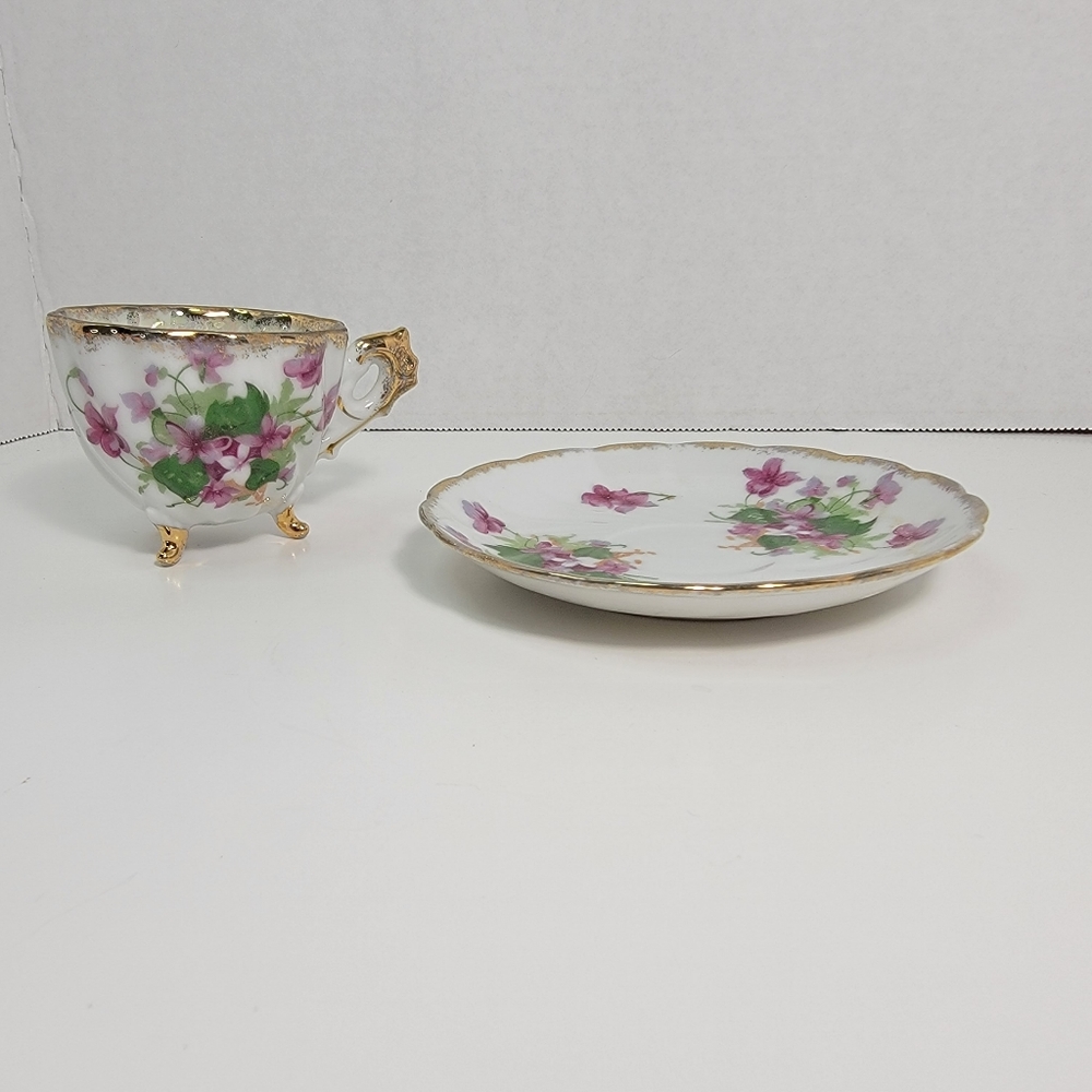 Vintage Napco Hand Painted Painted Tea Cup and Saucer